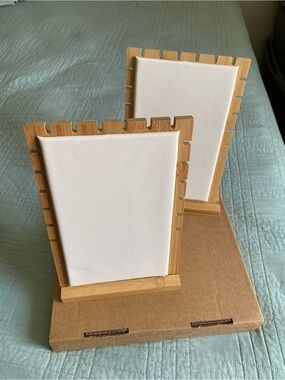Bamboo Frame Photo Display with White Canvas - Home Accents